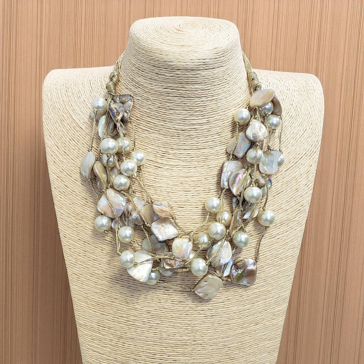 Pearl Necklace | Seashell Necklace | Gold | Boho | Layer
