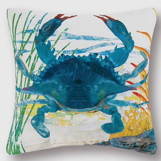 Blue Crab Pillow Indoor/Outdoor