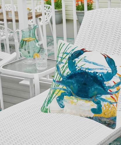 Blue Crab Pillow Indoor/Outdoor