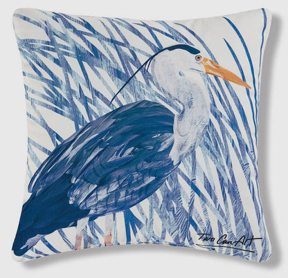 Blue Heron Pillow Indoor/Outdoor