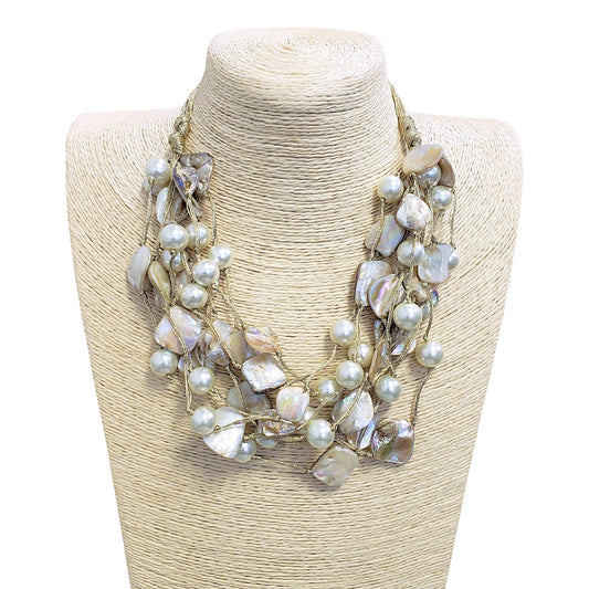 Pearl Necklace | Seashell Necklace | Gold | Boho | Layer