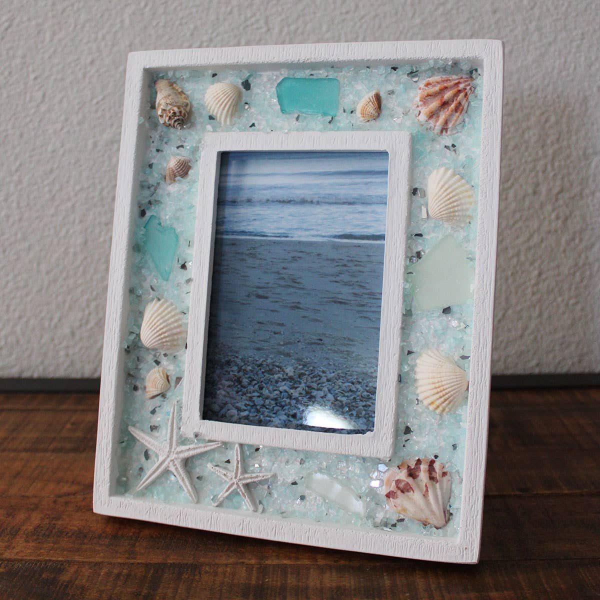 Sea Glass and Shells 4x6 Picture Frame
