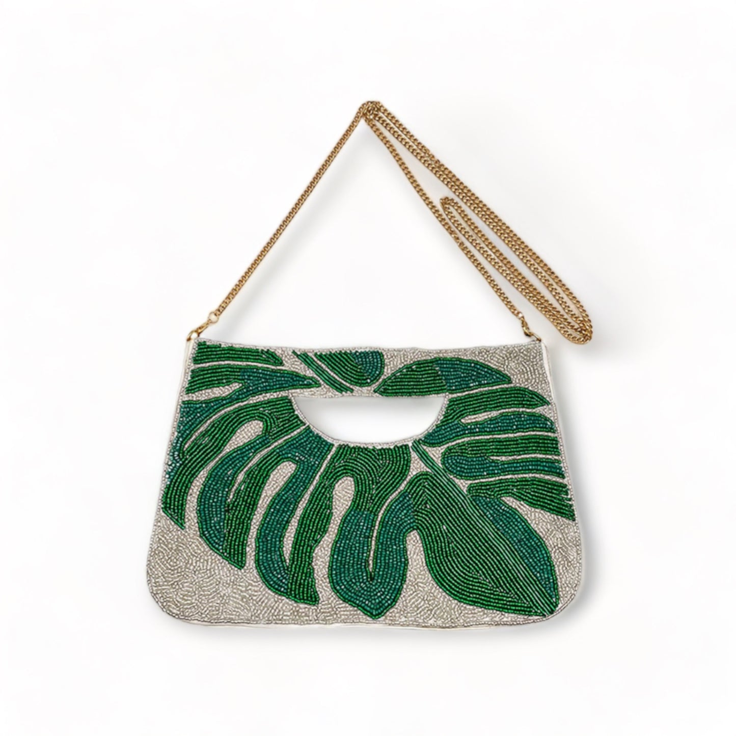 Tropical Leaf Clutch/ Crossbody