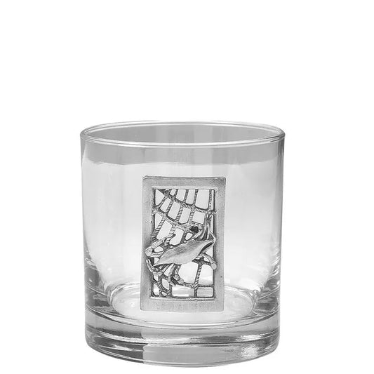 Crab Net Old Fashioned Glass
